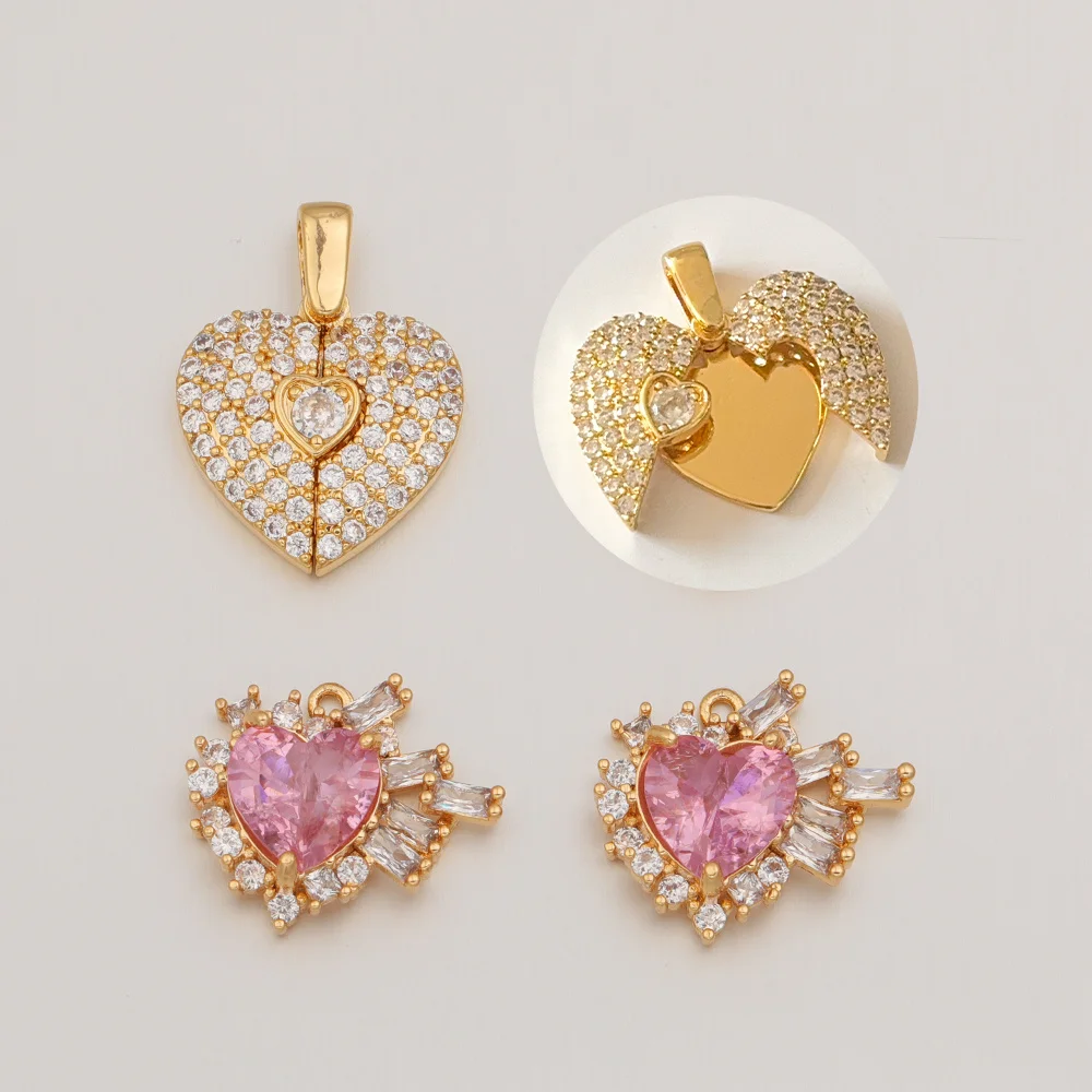 

Cordial Design 20Pcs CZ Necklace Accessories/DIY/Hand Made/Copper Pendant/Heart Shape/Jewelry Findings & Components #193709