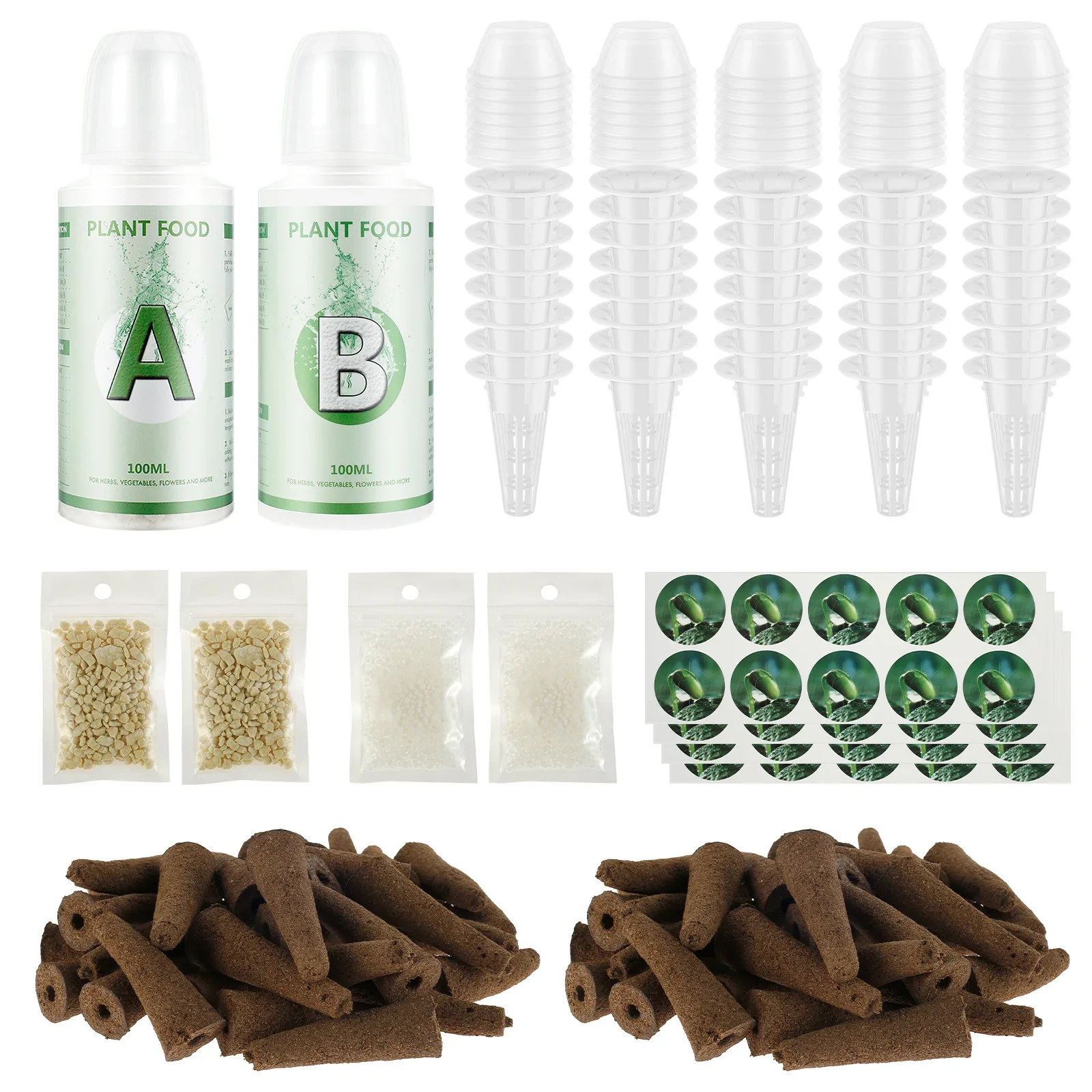 166Pcs Hydroponic Garden Accessories Pod Set Reusable Plant Pod Kit Clear Hydroponic Grow System Seed Pod Kit Garden System Home