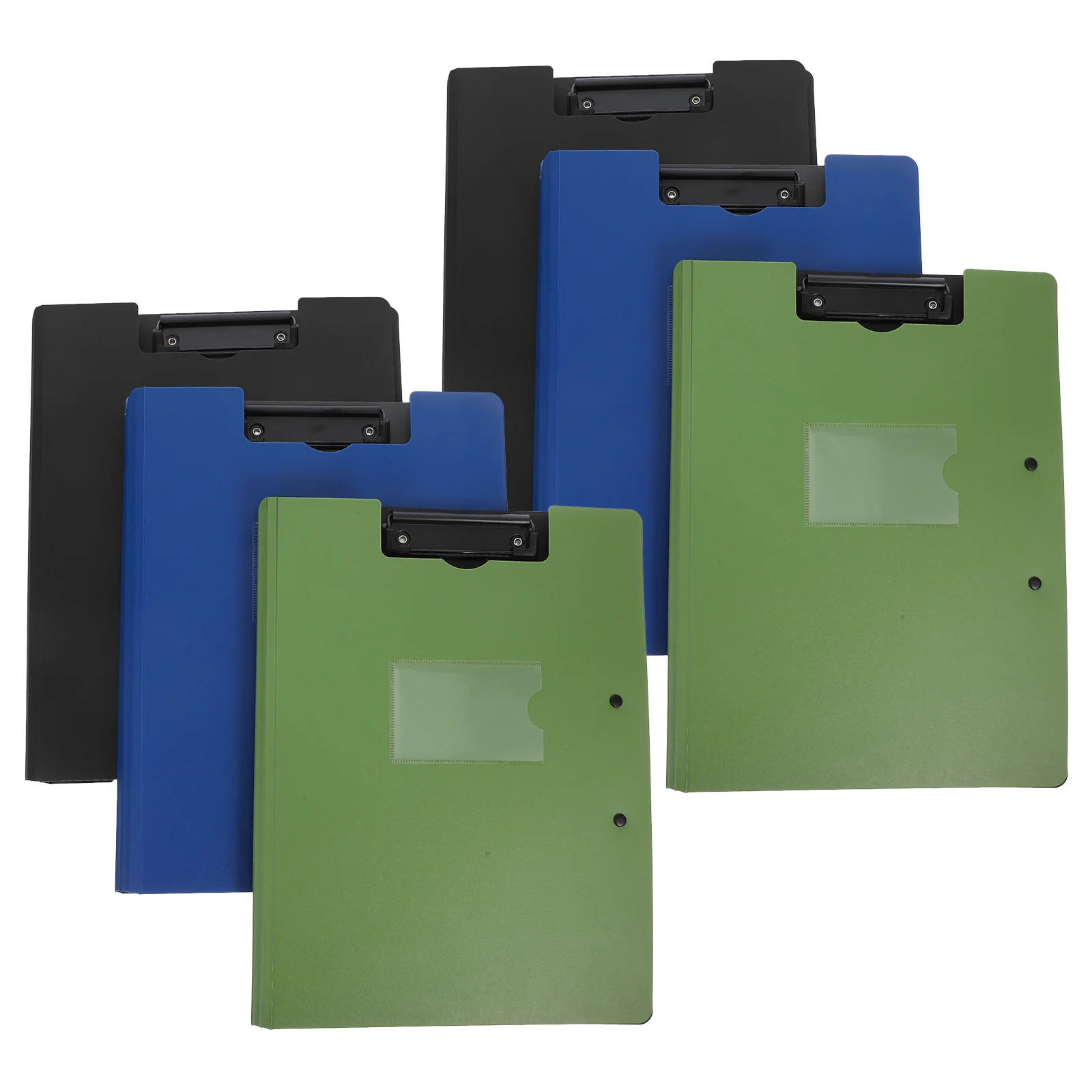 

6Pcs Dual Clip Folder Clipboard Foldable A4 Office Document Holder Portable Waterproof File Organizer for School Classroom Use