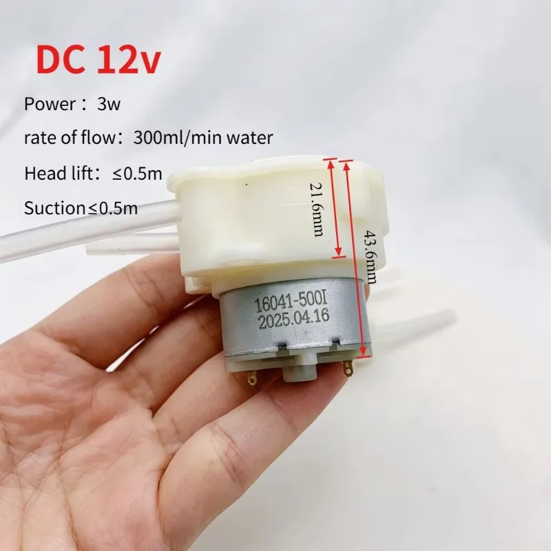 Micro Peristaltic Pump DC 12V Small Mini 500 Geared Motor Dosing Liquid Water Squeeze  for Lab Ink Sampling Pump