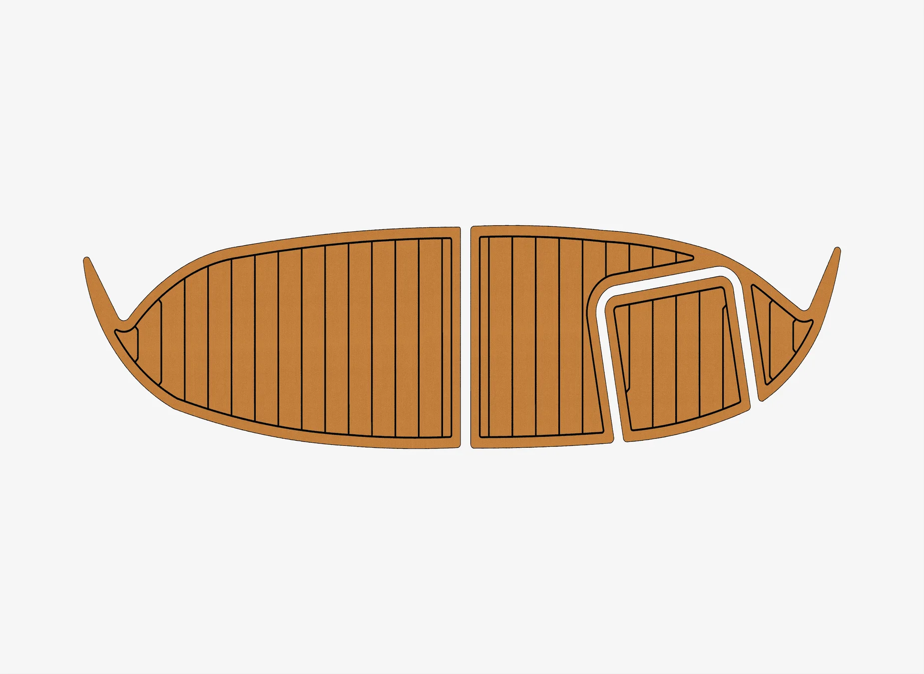 Marine Faux Teak EVA Non-Slip Mat - 2008 Four Winns Horison 200 SS Self-Adhesive 1/4