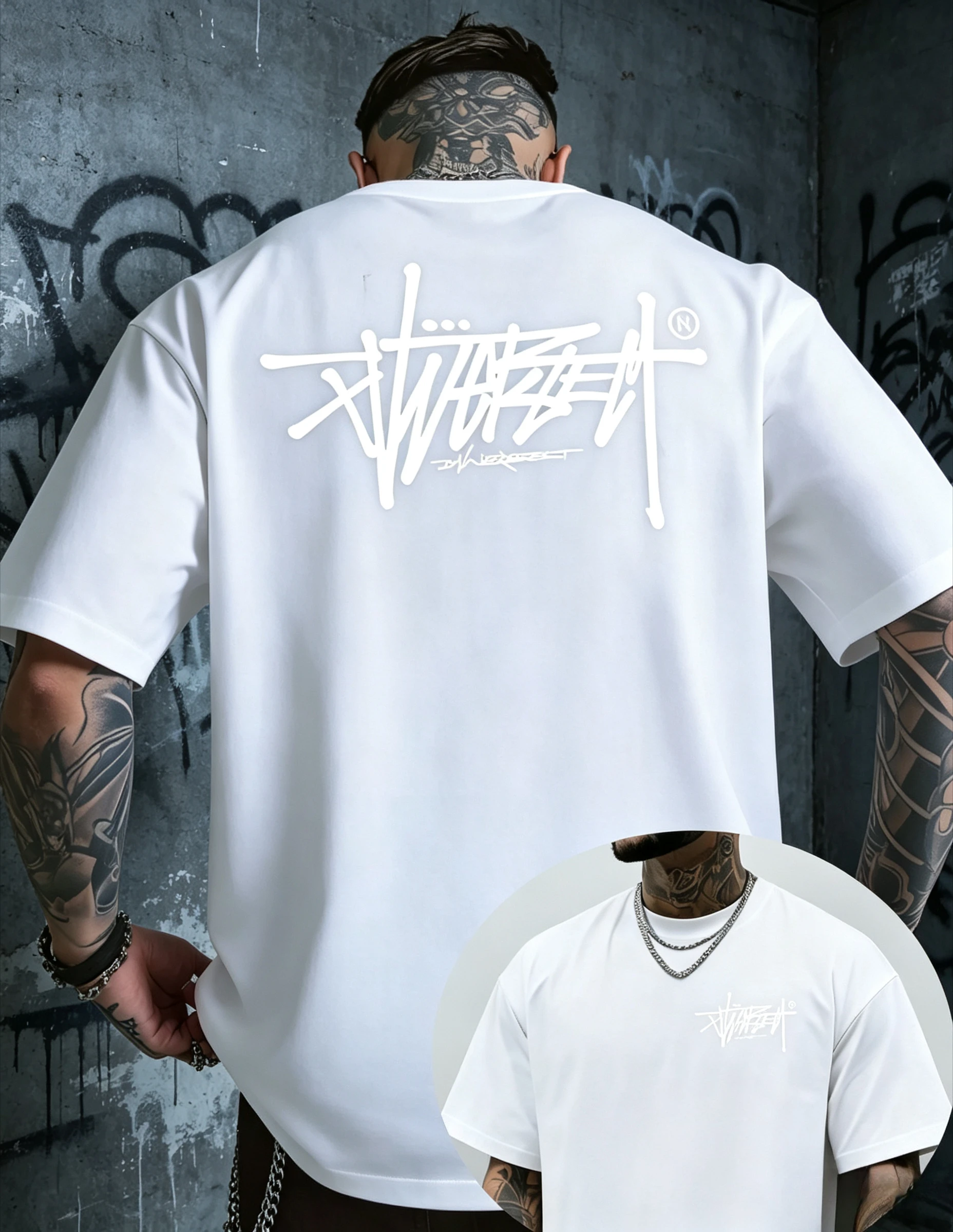 2026 High-Quality Men's Summer New Thickened Cotton Short Sleeve T-Shirt with Premium Printed Design Trendy Brand