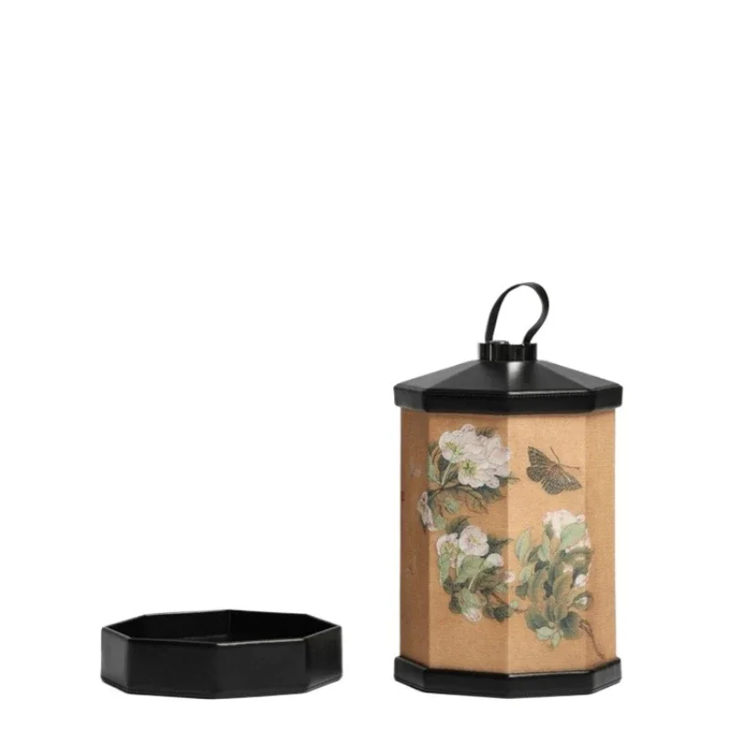 

Embroidery new Chinese desk lamp touch wireless leather portable bedside night light