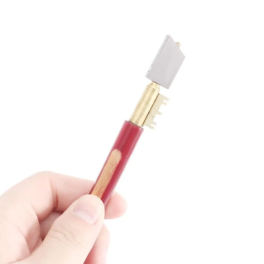 Boussole pointue miroir marbre manche en bois, coupe-verre en céramique, outils de coupe à pointe de diamant