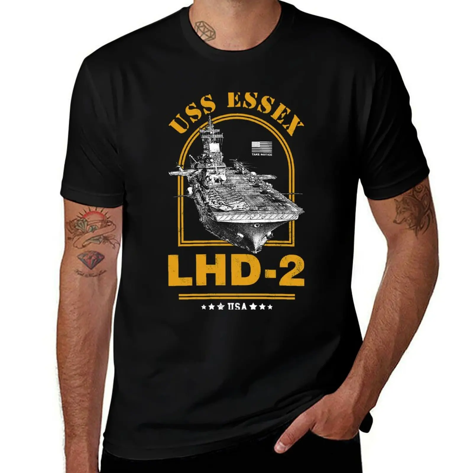 

LHD-2 USS Essex T-Shirt Casual Basic Short Sleeve T-Shirt