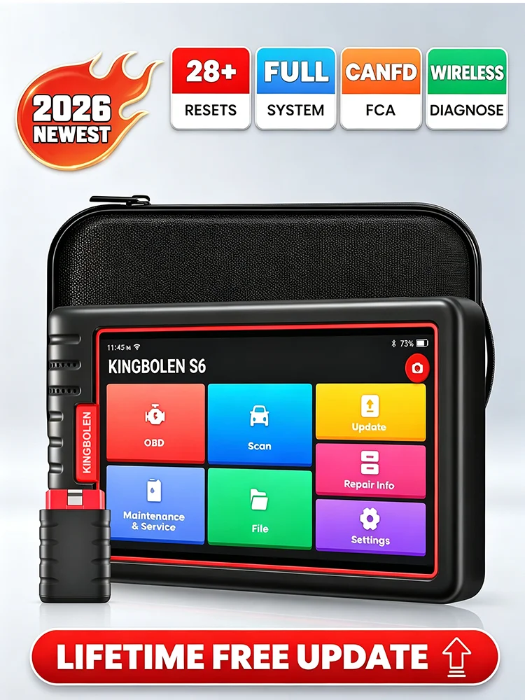 [Lebenslange kostenlose Updates] 6-Zoll KINGBOLEN S6 CANFD All System 28 Resets Deutsches Auto Diagnosegerät OBD2 Scanner TPMS
