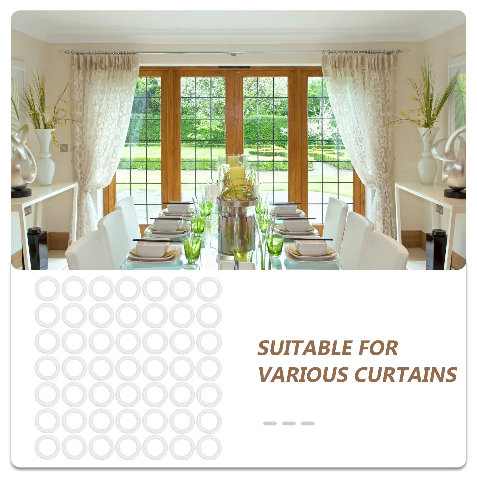 

100pcs Transparent Curtain Rings Replacement Plastic Roman Shade Hardware Kit For Window Treatments Diy Home Decor Clear Drapery