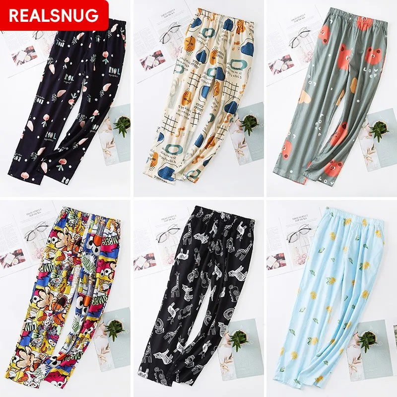 NANJIREN Women Cotton Pajama Sleepwear Pants Fashion Home Trousers Female high quality Sleep Pants Elastic Casual Sleep Bottoms