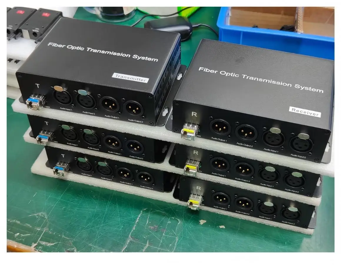 

2 Channel Bi-Directional XLR Audio to Fiber Converter Balanced Audio Over Fiber Optical Extender Transceiver