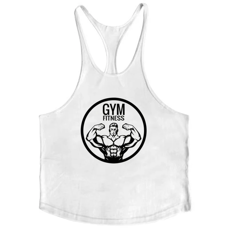Men's Cotton Gym Stringer Singlet, Y Back Quick -Dry Sleeveless Tank, Breathable Bodybuilding Sportswear for Fitness Enthusiasts