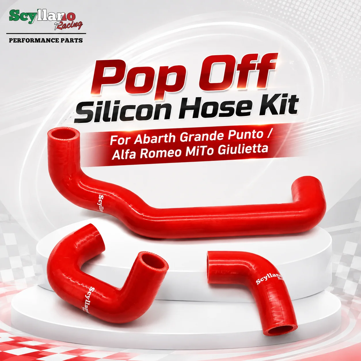 Pop Off Silicone Hose Pipe Tube For Abarth Grande Punto Alfa Romeo MiTo Giulietta 1.4 TB Fit Front Mounted Intercooler Models