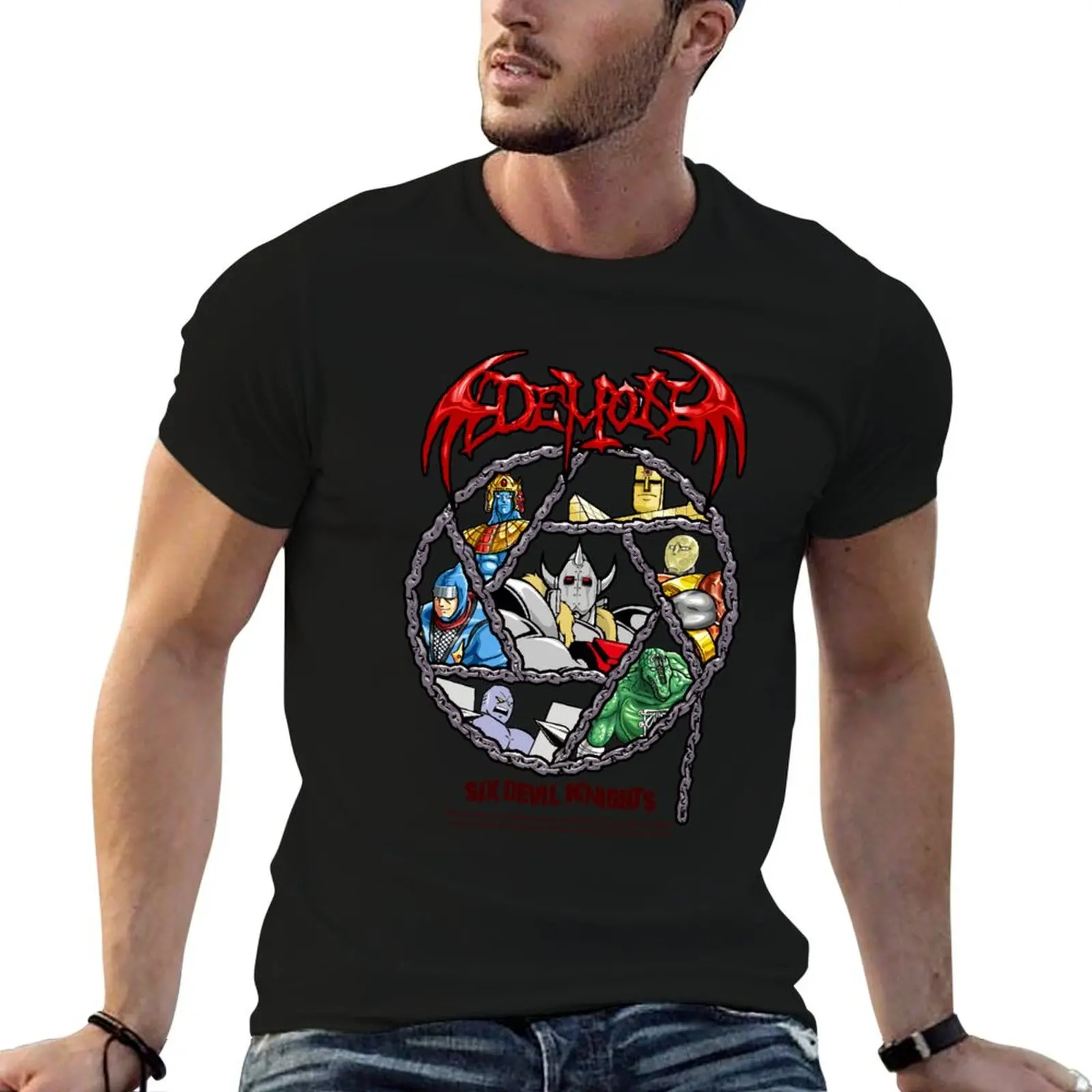 Six Devil Knights (Full Color) T-Shirt Casual Loose Daily Wear T-Shirt