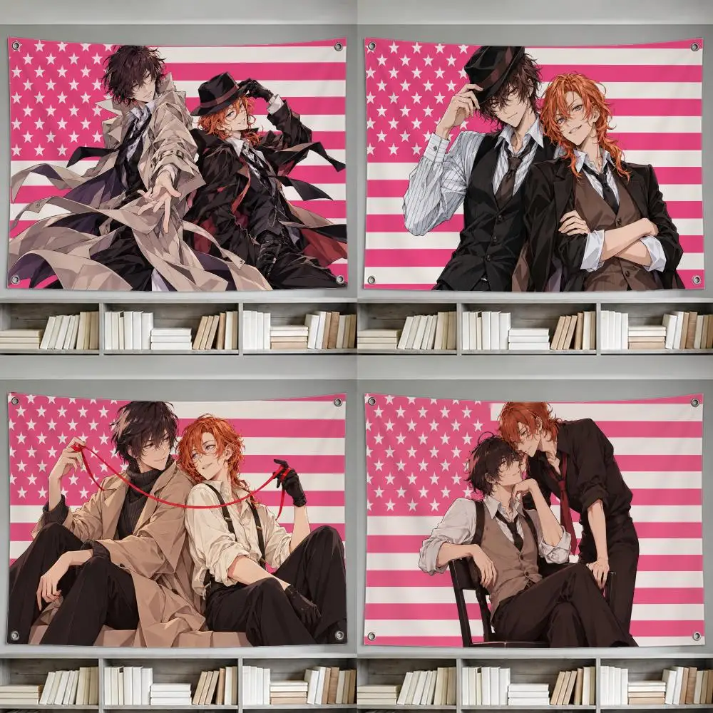 Flag Bungo Stray Dogs Flag Flags Wall Hanging Banner, Indoor Outdoor Decor for Yard Patio flag