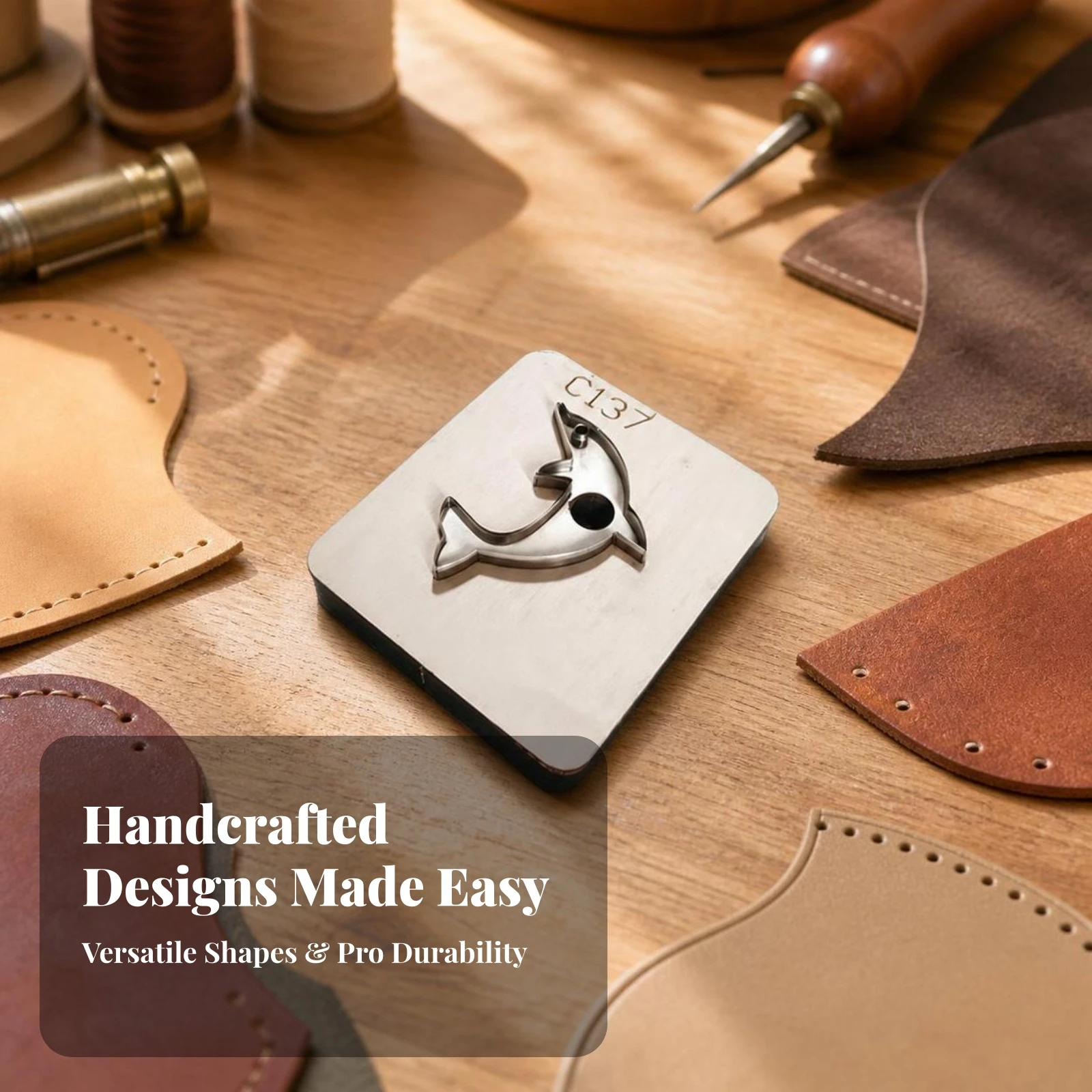 Dolphin Leather Cutting Die Sturdy Leather Die Cutter Dolphin Mold Template Handmade Tool Compact for Crafters, DIY Crafting