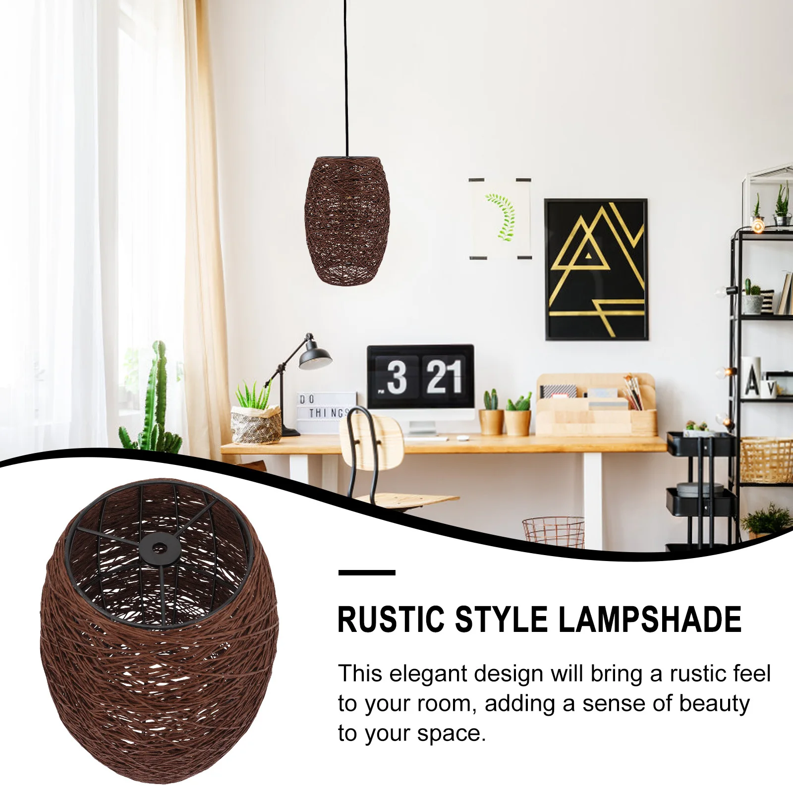 

Плетеный абажур из ротанга в деревенском стиле, подвесной светильник для дома, спальни, кабинета, подвесной светильник, плетеный абажур из ротанга