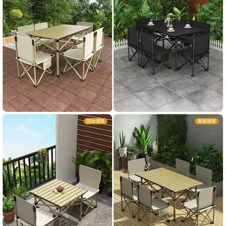 Portable cookware Outdoor Folding Table Egg Roll Table Camping Supplies Picnic Portable Table And Chair Set Combination Aluminum