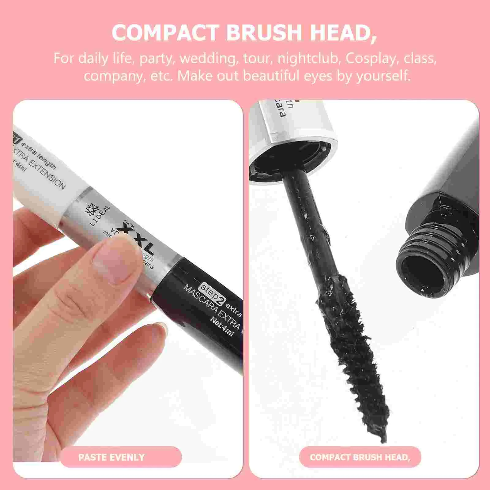 Crème de mascara pour femmes, Végétde fibres de cils, extension d'eau, maquillage allongé