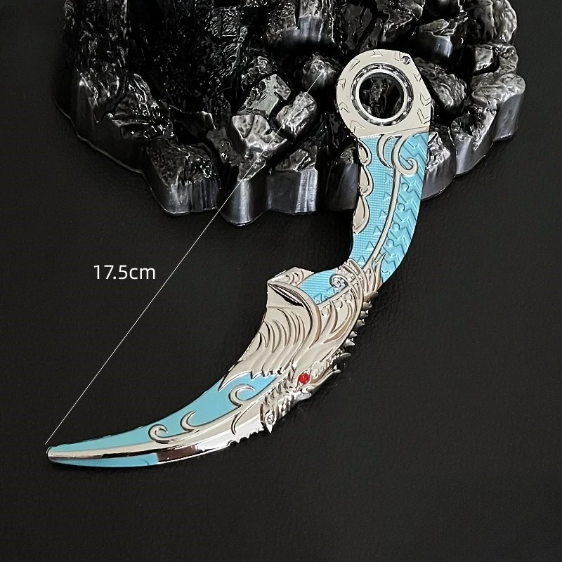 Juego de francotirador de 17,5 cm/6,88 pulgadas, espada Shura periférica, arma giratoria con rodamiento incorporado, modelo de Metal, cuchillos para exteriores sin cortar, juguete de regalo para niño