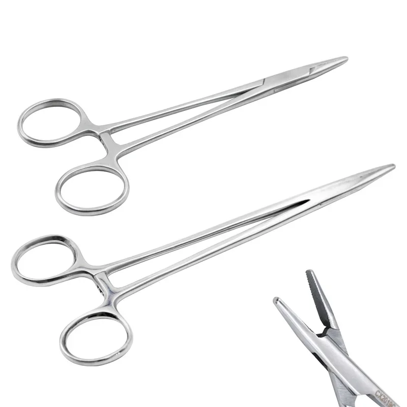 

16cm/18cm Stainless Steel Veterinary Needle Holder Suturing Forceps Hemostatic Pliers Livestock Pet Animal Surgical Tools