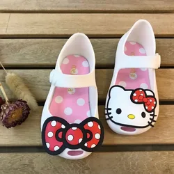 Disney Children's Sandals Girls Minnie Cartoon Garden Shoes 1-6 years old Waterproof Jelly Red Black Shoes Size 20-31