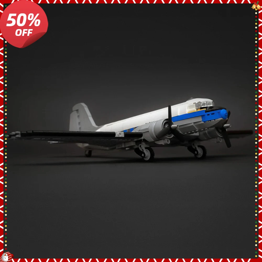 

Gobricks MOC Douglas DC-3 Авилайнер Строительные блоки Модель США DC-3 Военный транспортный самолет Кирпичи Сборные игрушки Детские подарки Игрушки