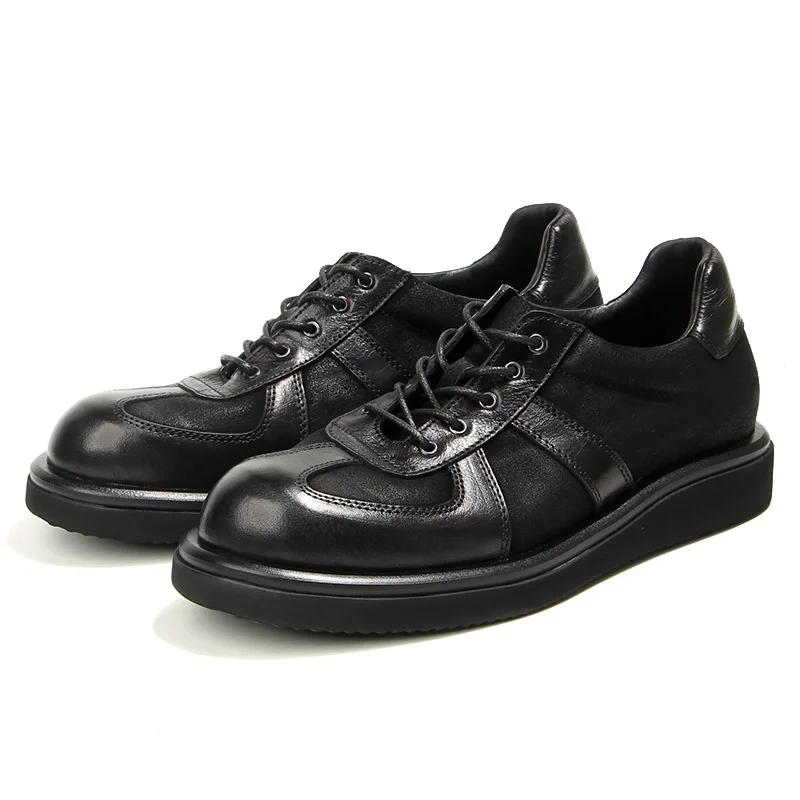 

Men's Cowhide Casual Shoes All Real Leather Outdoor Running Sneakers