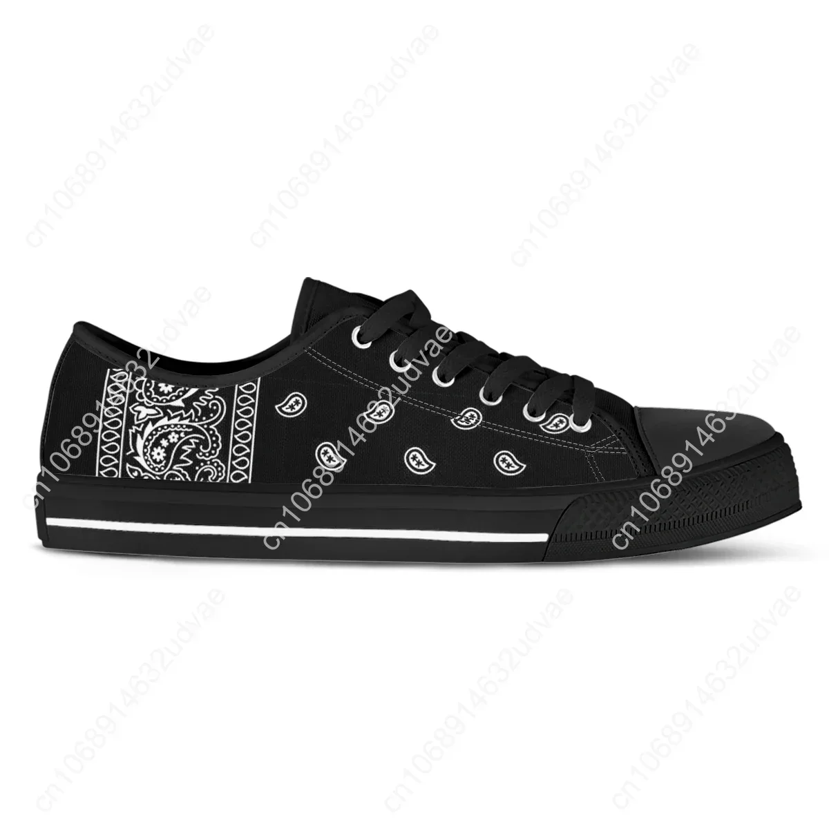 Black White Red Blue Bandana Paisley Womens Sneakers Flat Shoes High Quality Gifts Art Her Fashion Casual Footwear 2022 4