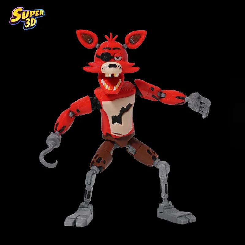 

Super 3D 3D Printed FNAF T13 Foxy The Piate Fox Five Nights At Freddy'S 3 Pizza Springtrap T13 Movable Action Figure Toys
