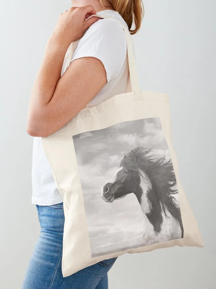 Wind in My Mane Silver Tote Bag woman shopping bag women bag Canvas Tote