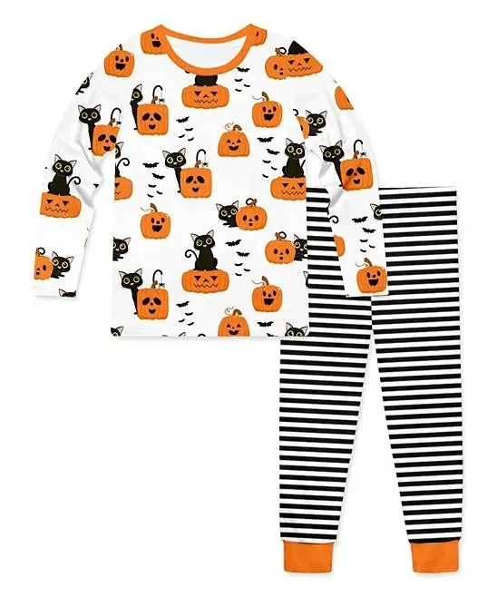 3D All Over Printed Pumpkin Ghost Halloween Kids Pajamas Family Pajamas Set halloween Pajamas Set