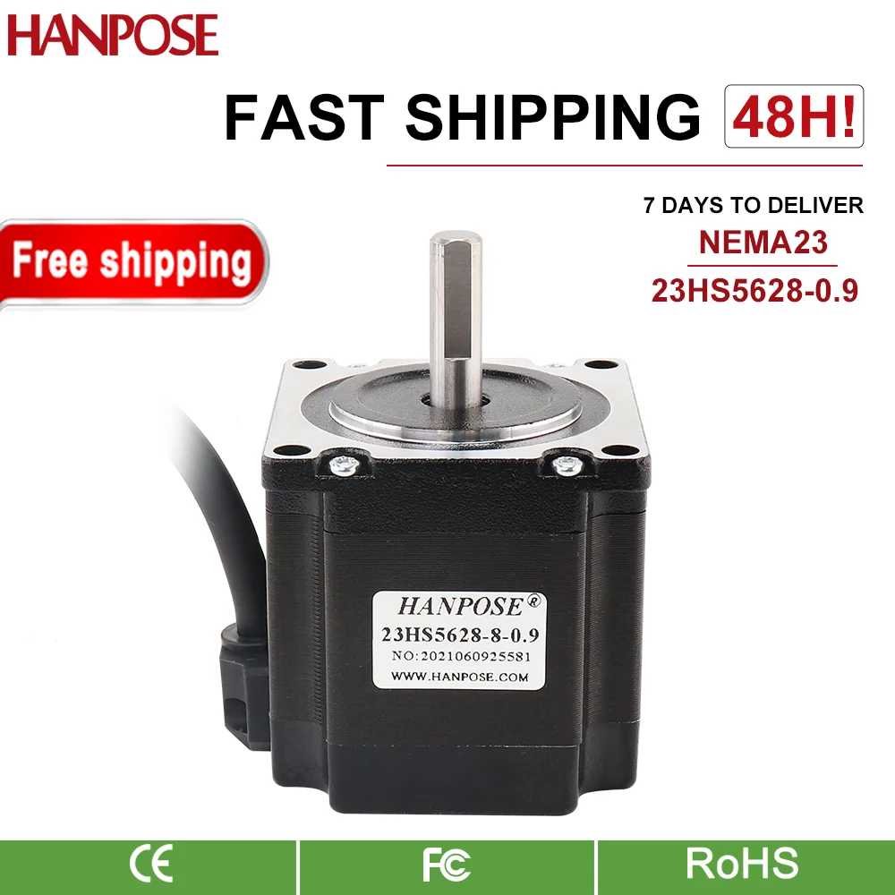 hanpose High torque  23HS5628-0.9 degrees 4-lead 57 Series motor 2.8A 126N.cm for CNC milling machine Nema23 Stepper Motor