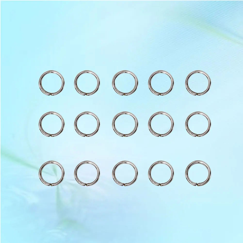 200 قطعة 10X10 مللي متر بندقية معدنية سبليت الفولاذ المقاوم للصدأ Diy بها بنفسك مجوهرات مفتاح سلسلة دائرة ألبوم صور الحرفية ملحق سبليت مفتاح سلسلة #6