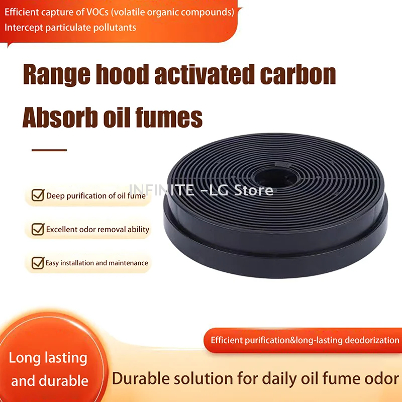 1/2Pcs Activated Carbon Range Hood Filter Diameter 17.5CM For Range Hood Pull-out Internal Circulation Filter Replacement Part