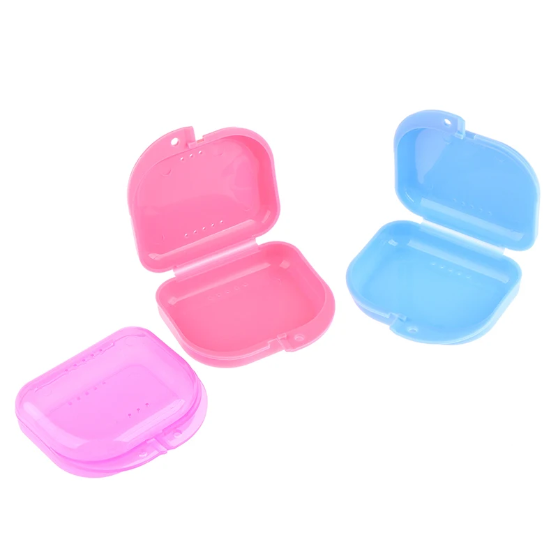 8Colors Dental Retainer Orthodontic Mouth Guard Denture Storage Case Box with Brush Oral Hygiene Supplies Organizer Accessories