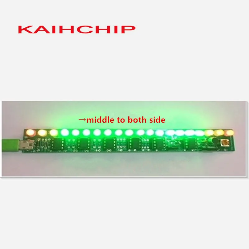 KHXC 1 Set USB Voice Activated Audio Spectrum Light DIY Kit LED Car Volume Level Indicator Music Audio Display Production