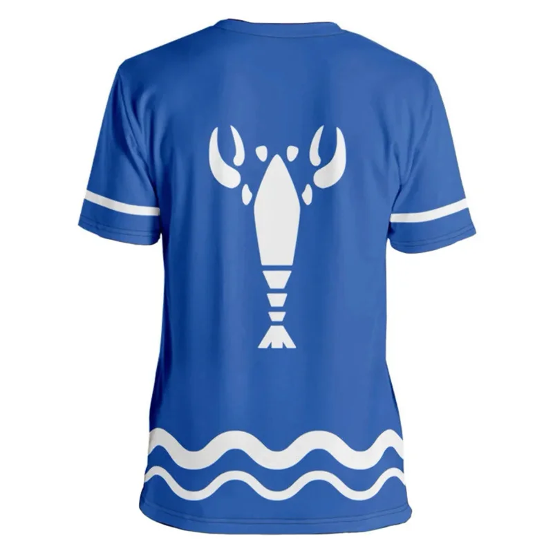 Link Cosplay Blue Prawn T-Shirt Männer Kostüm Anime Spiel die Legende Cosplay von Zerda Rollenspiel lässig Kurzarm Top T-Shirts