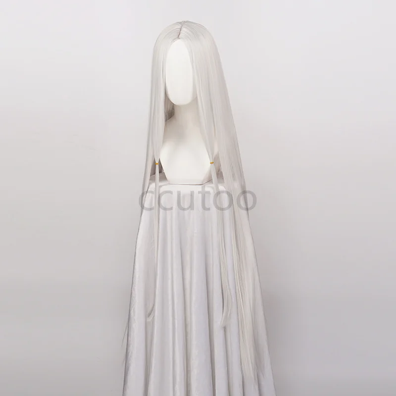 Ccutoo-peruca cosplay sintético, longo branco e cor prata, irmã mais velha, aranha, 120cm