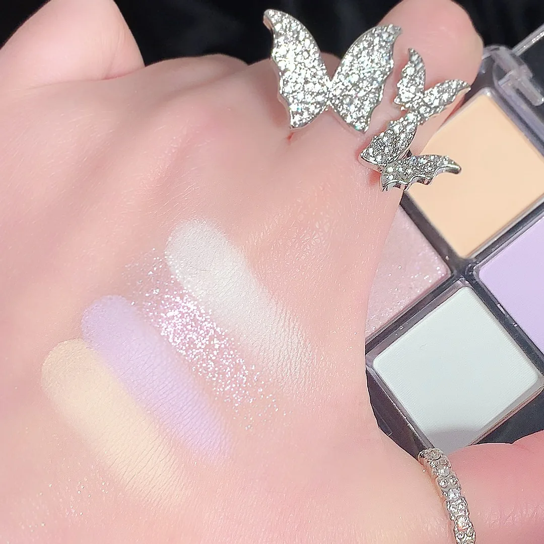 لوحة ظلال عيون بأربعة ألوان، كتاب أحمر صغير لامع ولامع، نفس ظلال العيون المقاومة للماء، مستحضرات تجميل لامعة على شكل دودة القز #5