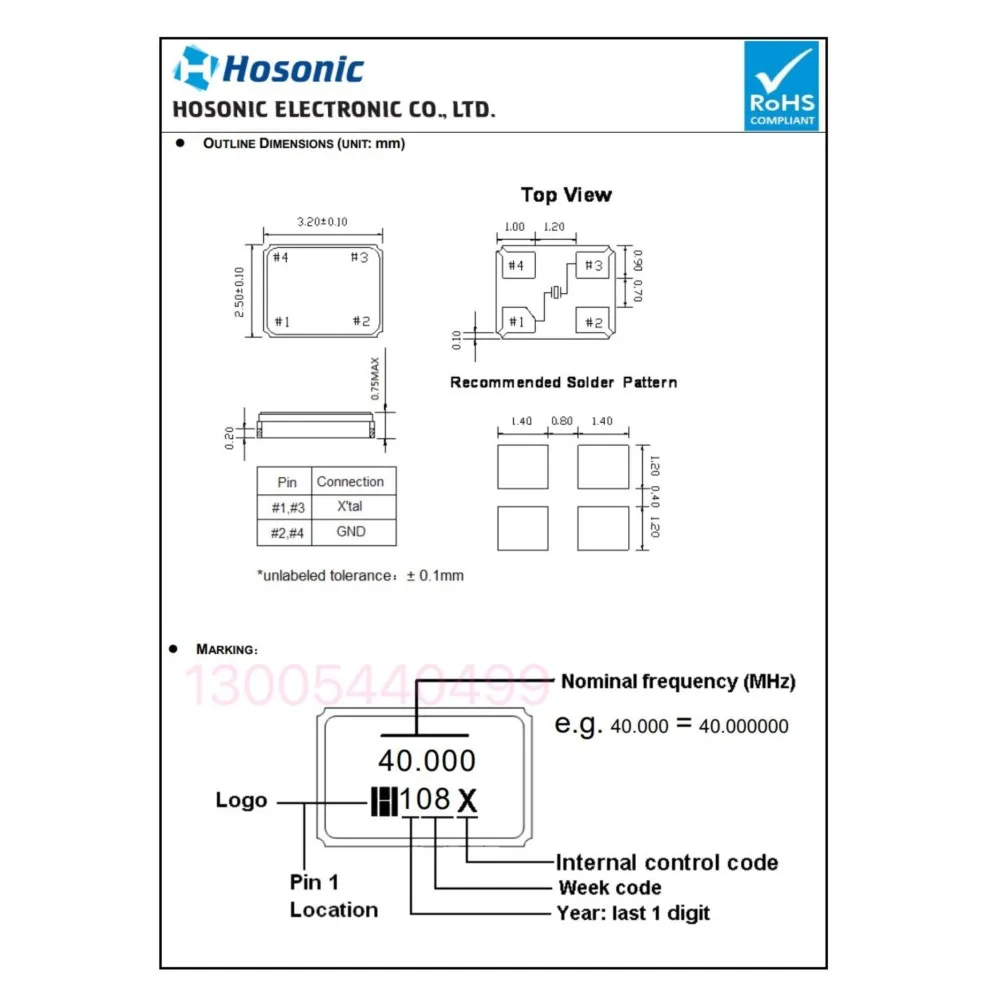 25PCS E3SB40E00004EE 40MHZ 40M 40.000 SMD 4PIN 3225 SMD passive quartz crystal oscillator 40.000 crystal resonator