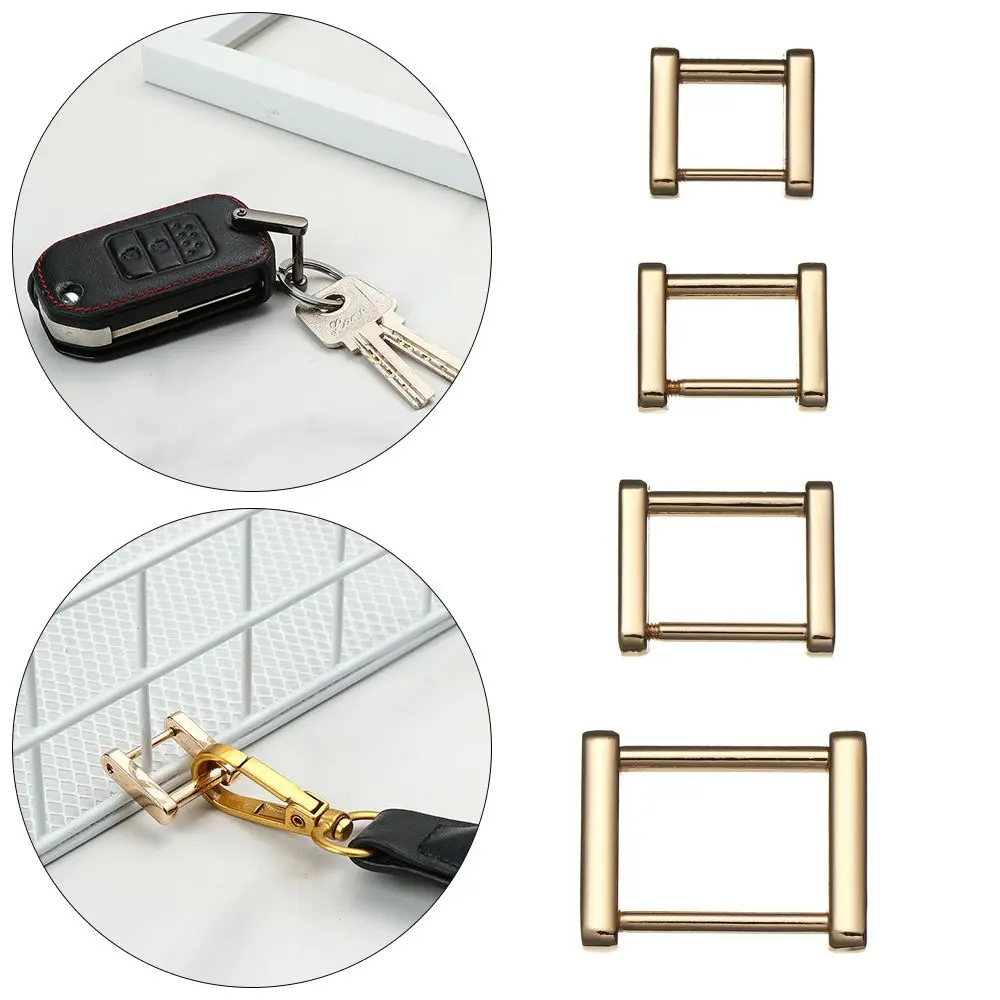 Metal Belt Handle Detachable Clasp Leather Craft Bag Loop Screw Rings Buckle Strap Connector Rectangle Rings Buckle