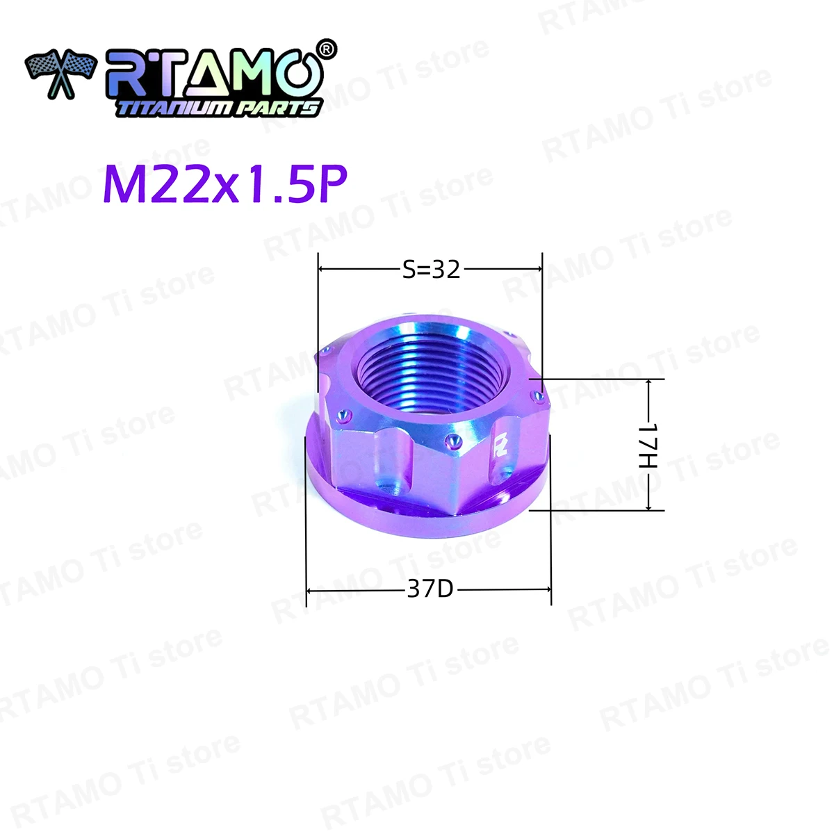 RTAMO التيتانيوم الجوز M22 M24 M25X1.5Pitch دراجة نارية المحور الخلفي Swingarm الجوز (1 قطعة)