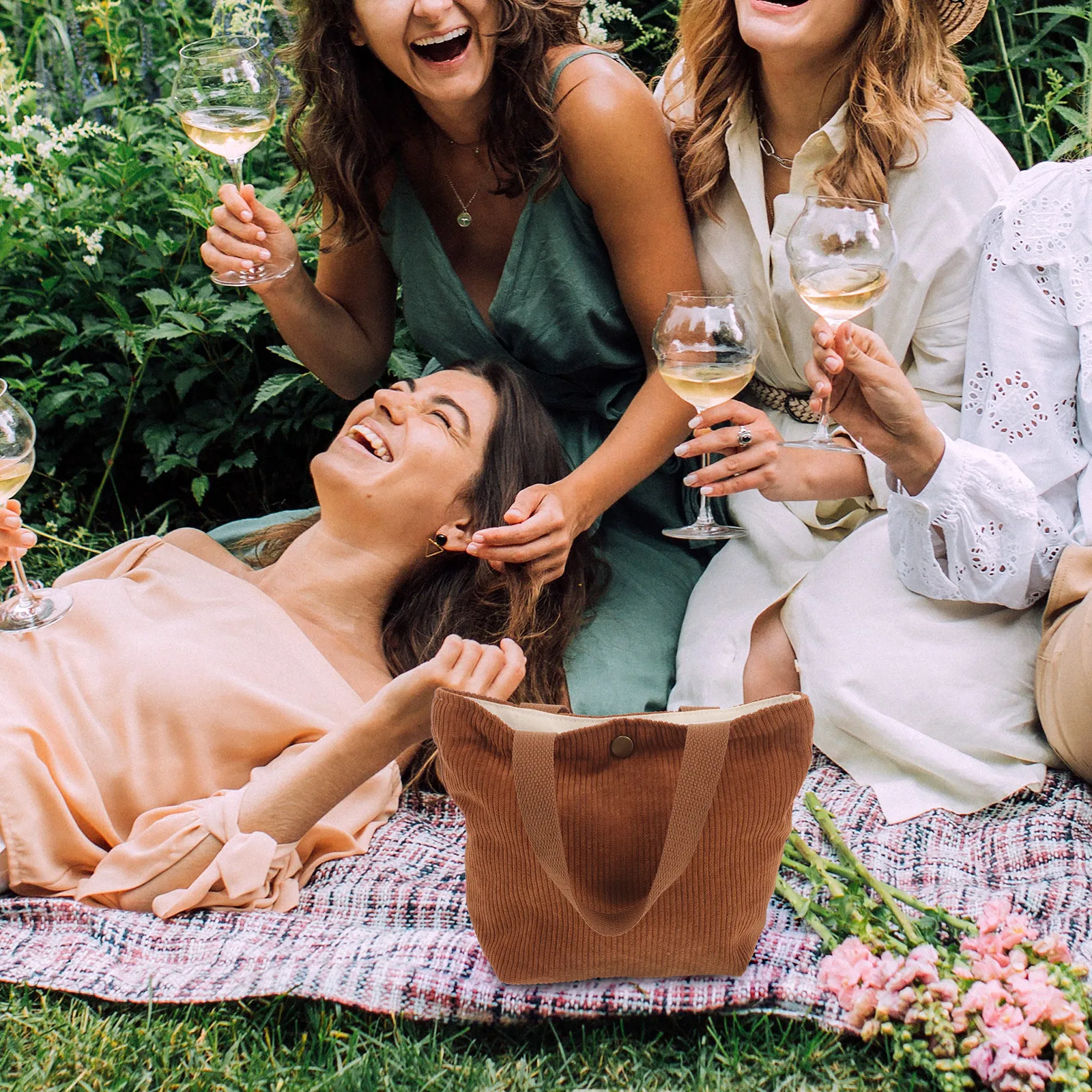 

Mini Bento Bag Student Tote Bags The Corduroy Plain Lightweight Insulated Lunch