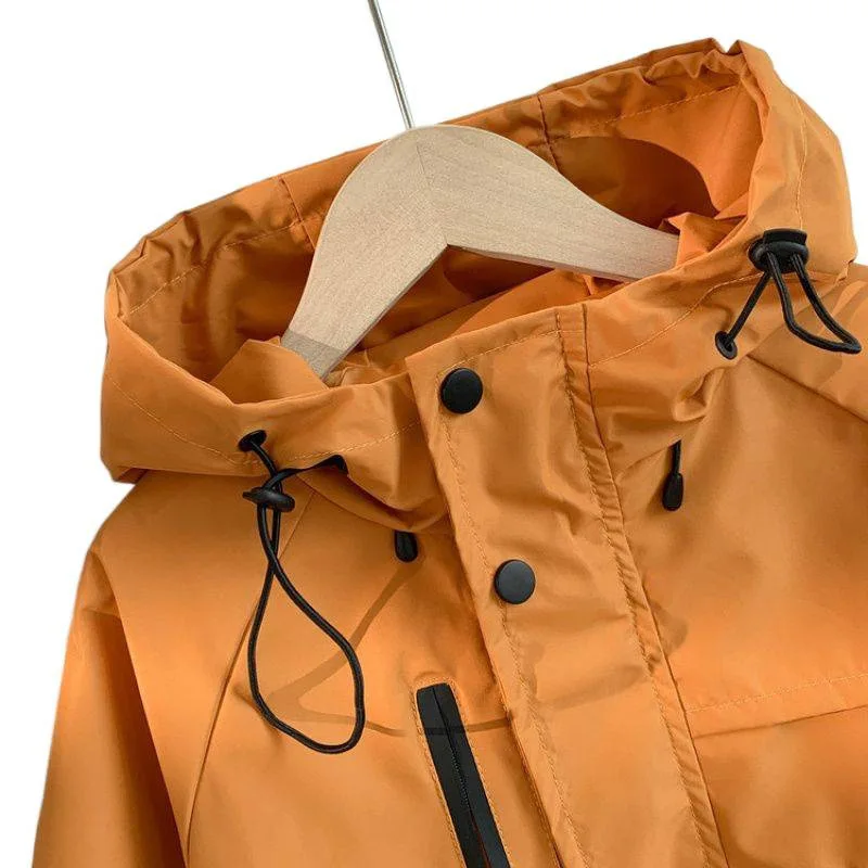 معاطف الفتيات والأولاد الخريف اللون منعت الاطفال مقنعين سترة سستة جيب طويلة الأكمام فضفاضة ملابس خارجية للأطفال ﻿