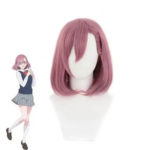 wig Synthetic Hair Anime 2.5 Dimensional Seduction Lilysa Amano Cosplay Wigs Short 35cm Cosplay Wig Heat Resistant Wig