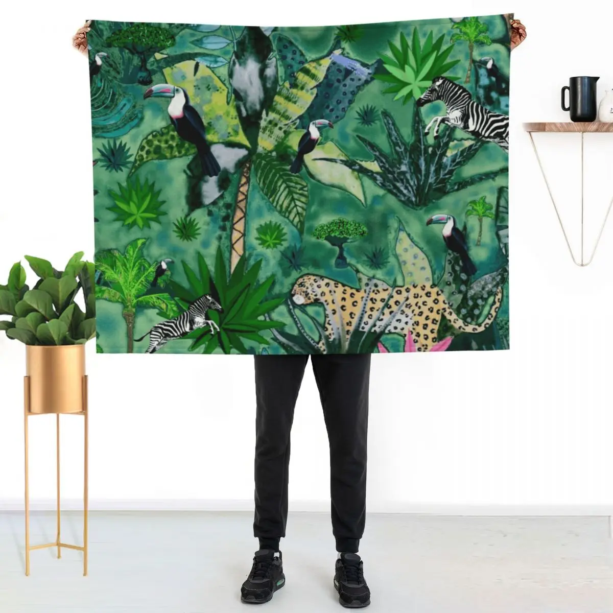 

Jungle Green Throw Blanket Cozy Throw Blanket for Bed Sofa Chair
