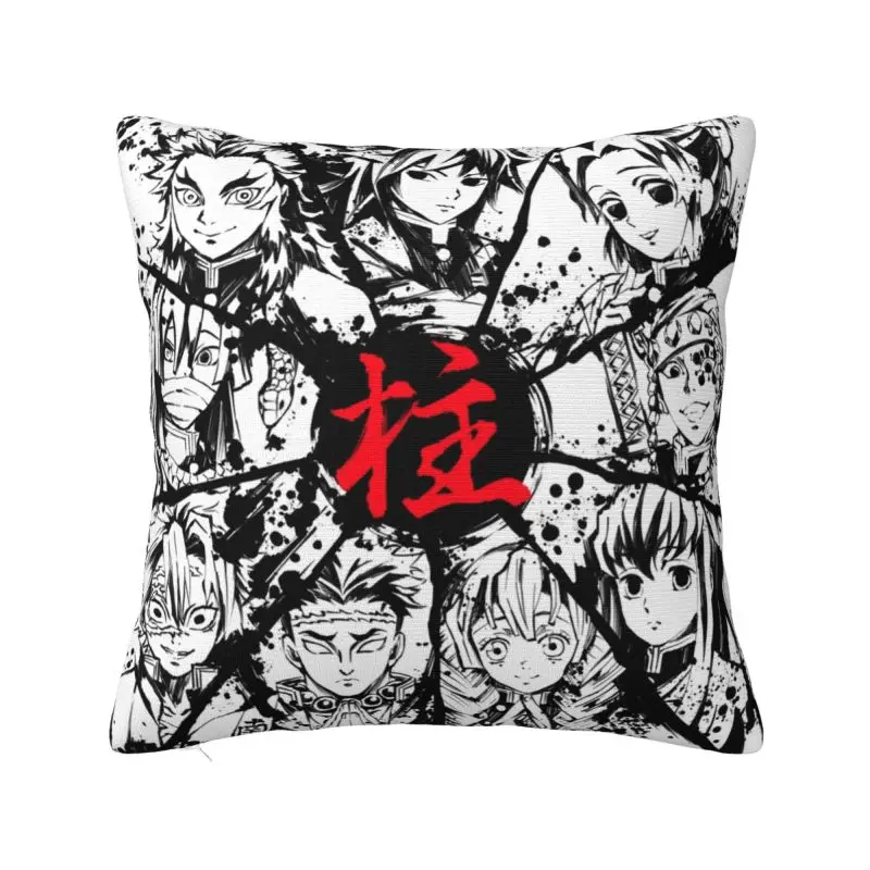 

Fashion Manga Demon Slayer Cushion Cover 40x40cm Soft Kimetsu No Yaiba Pillow for Car Square Pillowcase Home Decor