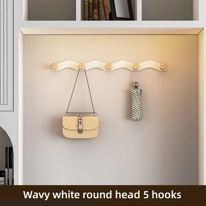 Wall Mounted Coat Racks Creative Living Room No Punch Clothes Coat Hat Scarf Key Modern Door Rear Hook Hangers Family Furniture