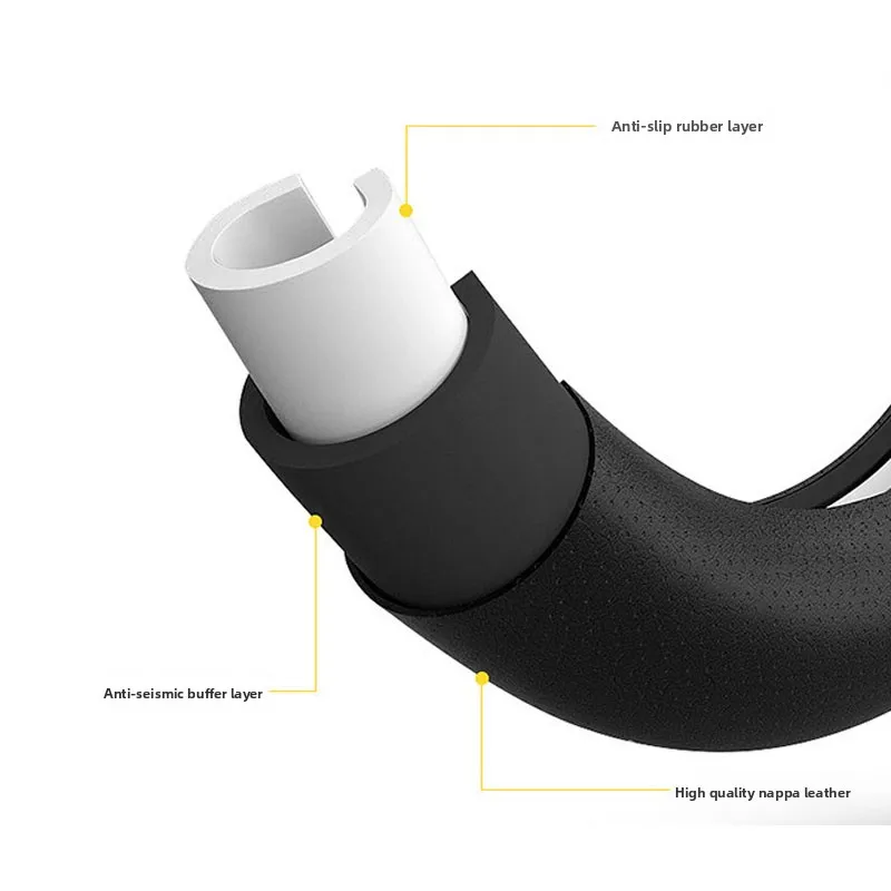 For BYD Sealion 7 2024 2025 Leather Car Steering Wheel Cover Breathable Non-slip Auto Steering Wheel Accessories