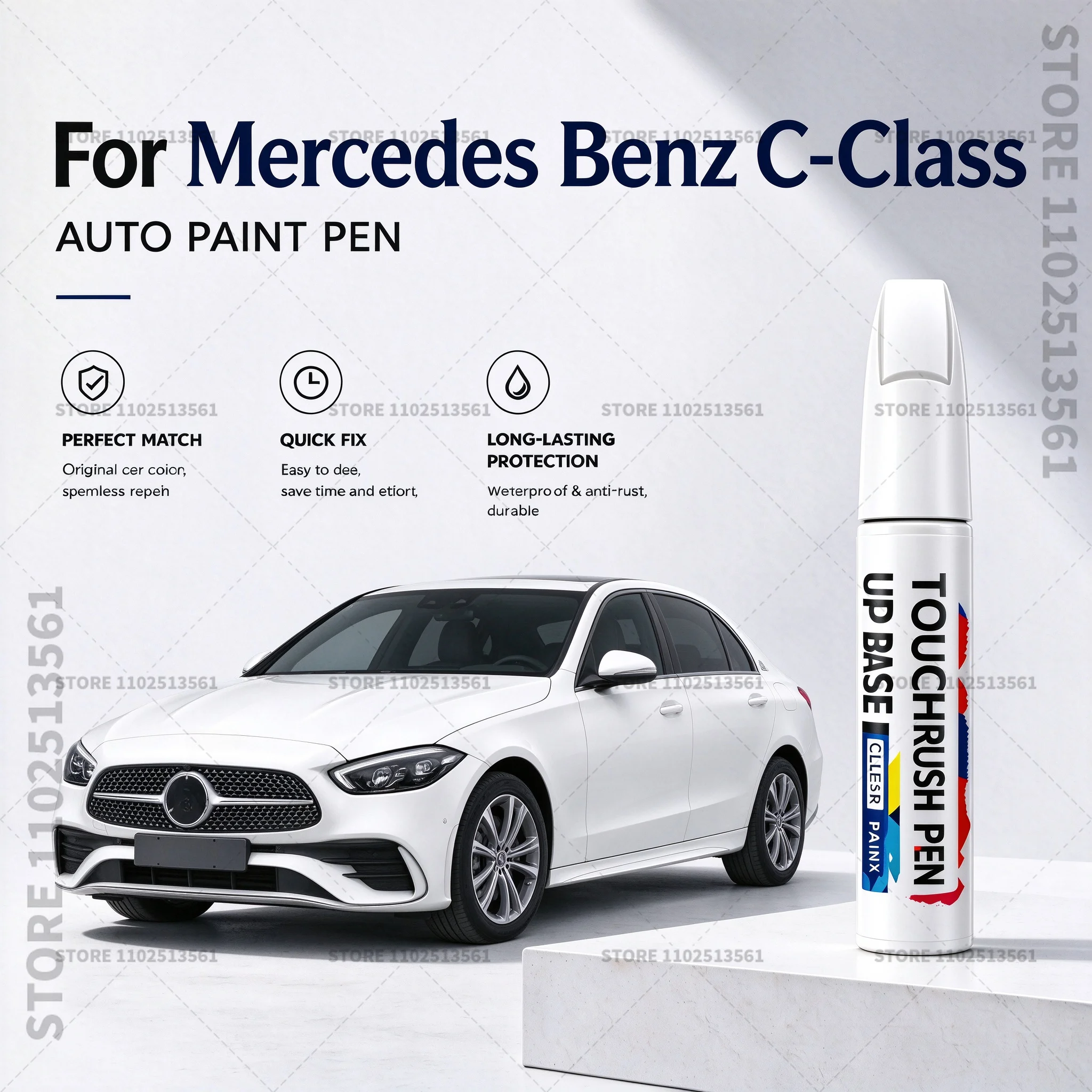 For Mercedes Benz C-Class Car Scratch Repair Paint Pen Automotive Touch Up Pen Quick Dry Brush For Vehicle Paint Damage Repair