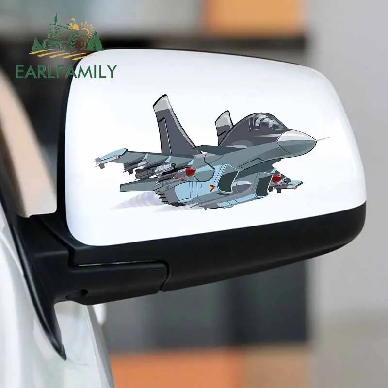 EARLFAMILY 13cm x 6.5cm For Cartoon Air Force Fighter Fine Decal Air Conditioner Car Sticker Vinyl Material DIY Custom Printing